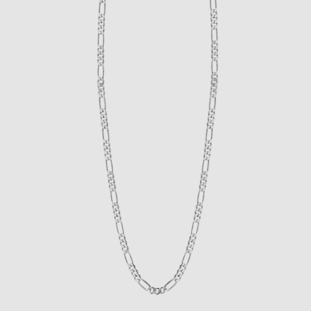 Flat Figaro chain silver 50 cm from the Space collection. Hasla, Norwegian Jewelry design.