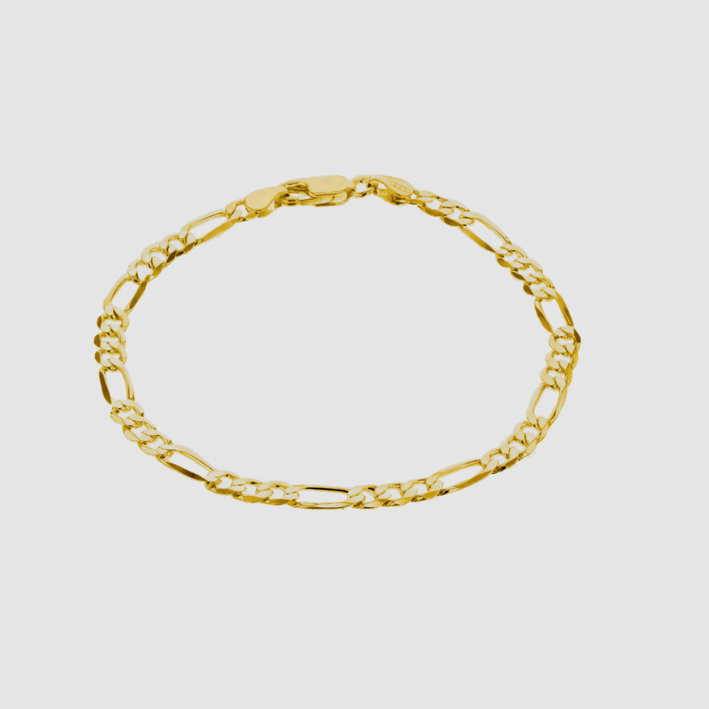 Flat Figaro bracelet gold from the Space collection. Hasla Norwegian jewelry design.