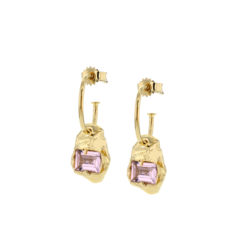 Combined earrings pink. from Norwegian Hasla Jewelry. Inspired by her own inherited jewelry, designer Anne Hasla created the Fusion collection