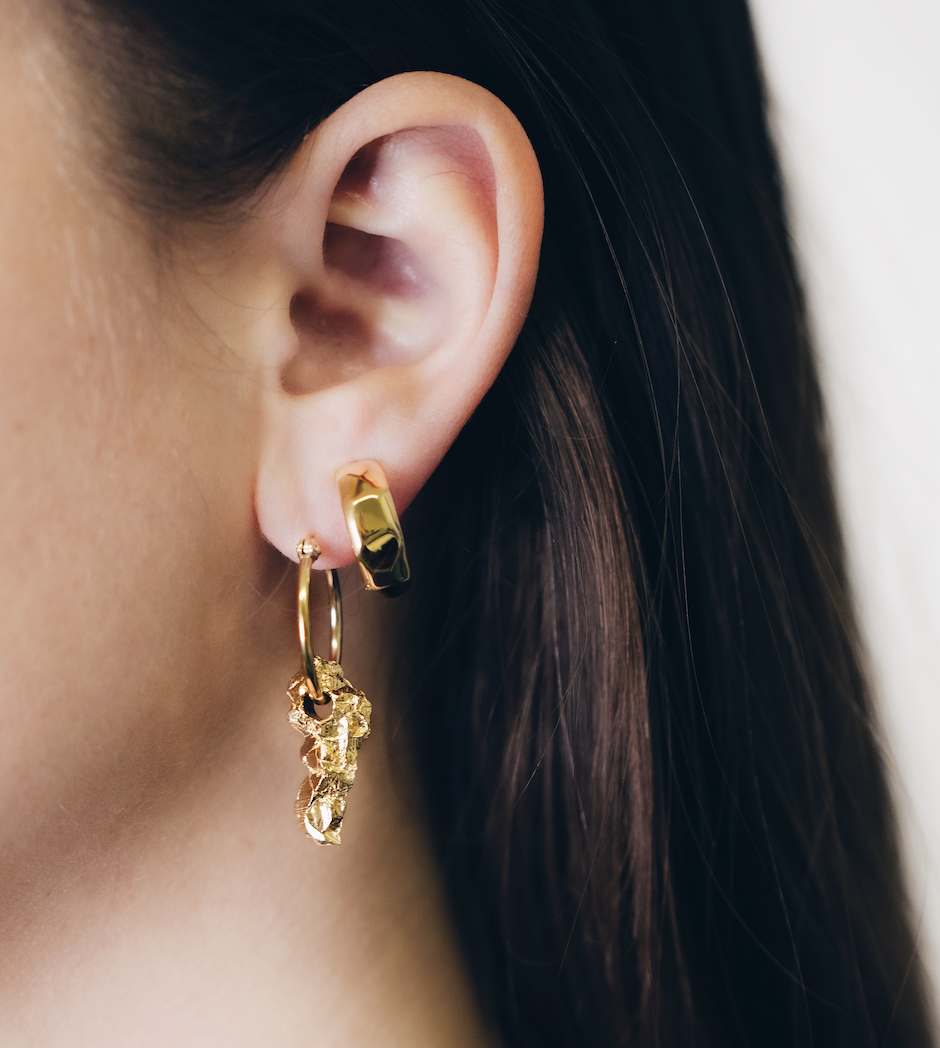 Gold Rocks and Metzinger earrings