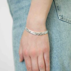 Double Link bracelet silver from Hasla Jewelry in 18 cm. A chunky bracelet in solid silver