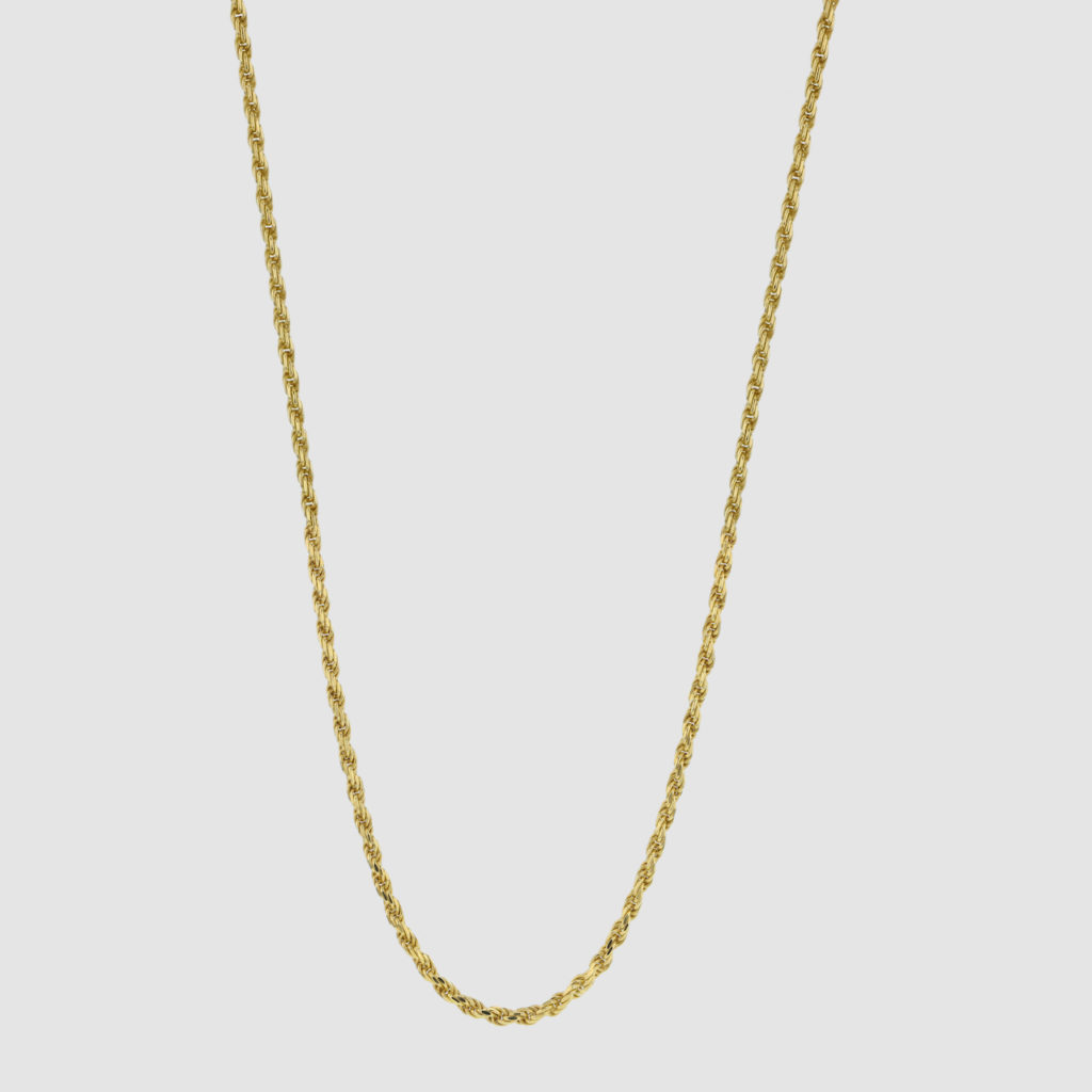 Mini Rope chain gold from Hasla Jewelry. Recycled silver. Norwegian jewelry design.