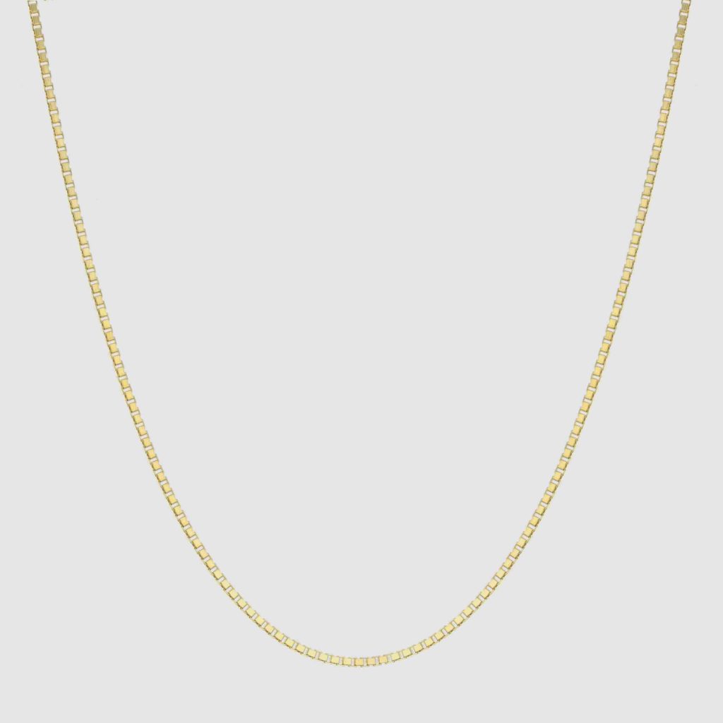 Square chain gold in 60 cm cm from the Faces collection. Hasla Jewelry, Norwegian design.
