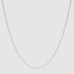 Square chain silver in 60 cm from the Faces collection. Hasla Jewelry, Norwegian design.