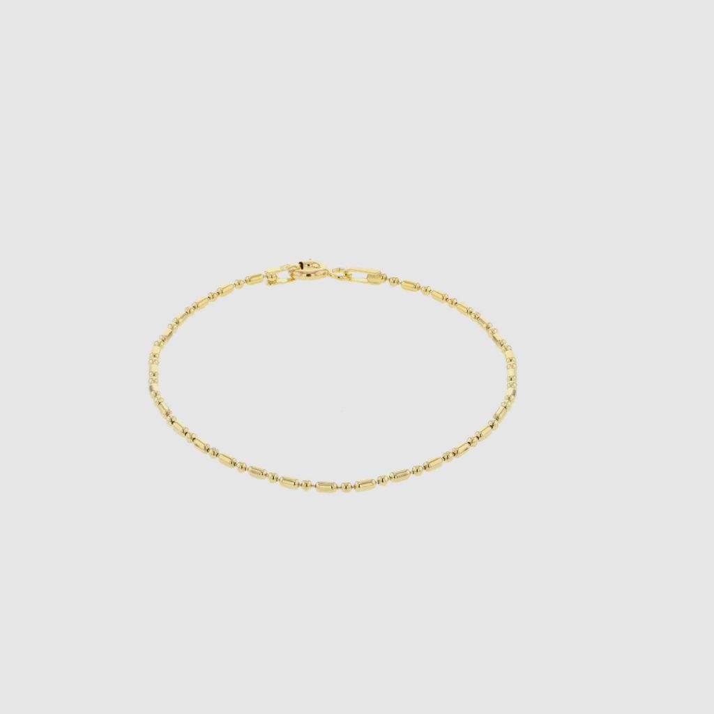 Bead bracelet gold in 17 cm from the Faces collection. Hasla Jewelry, Norwegian design.