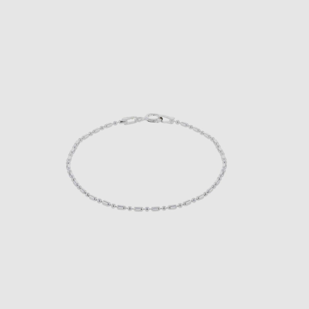 Bead bracelet silver in 17 cm from the Faces collection. Hasla Jewelry, Norwegian design.
