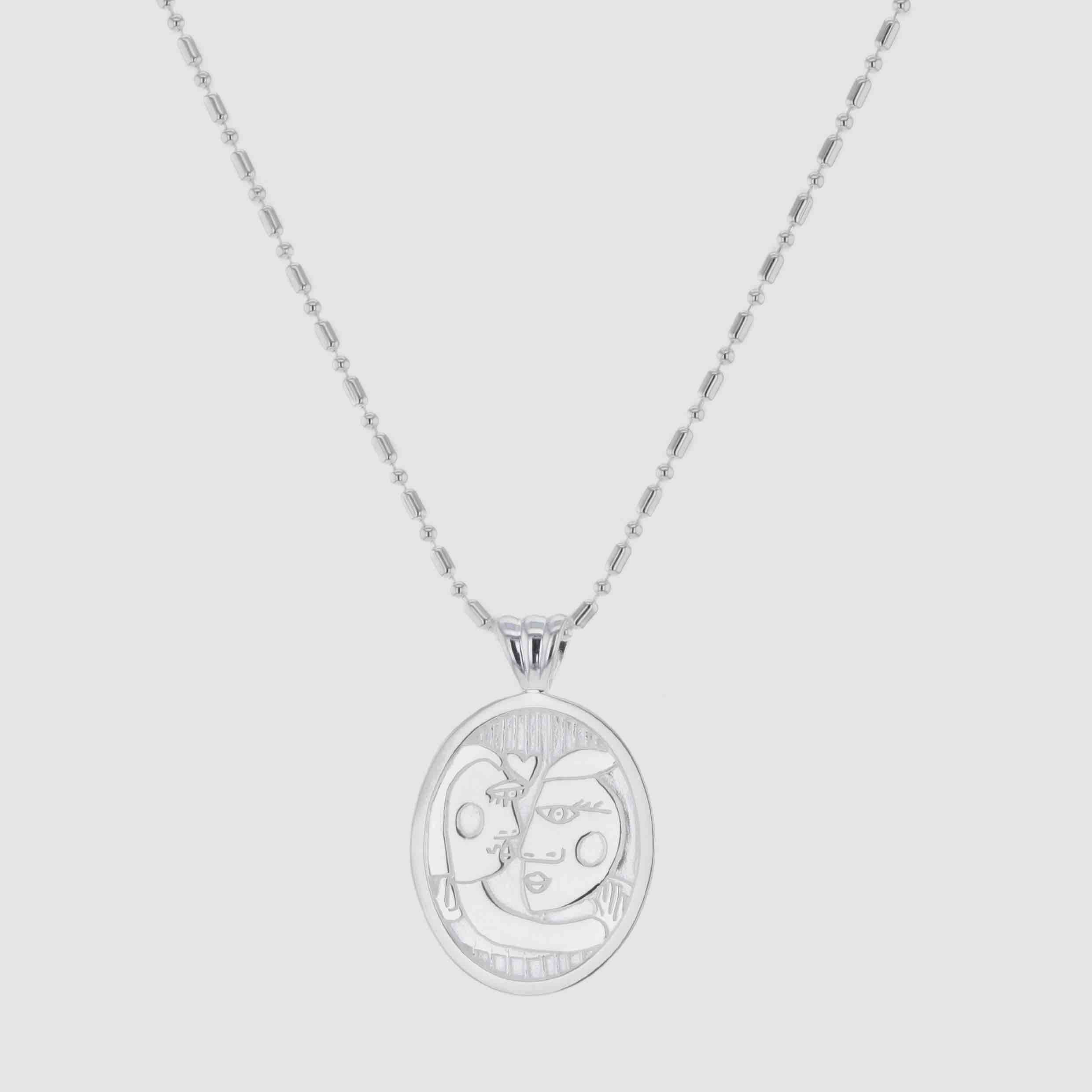 Lovers necklace silver from the Faces collection - Hasla Jewelry