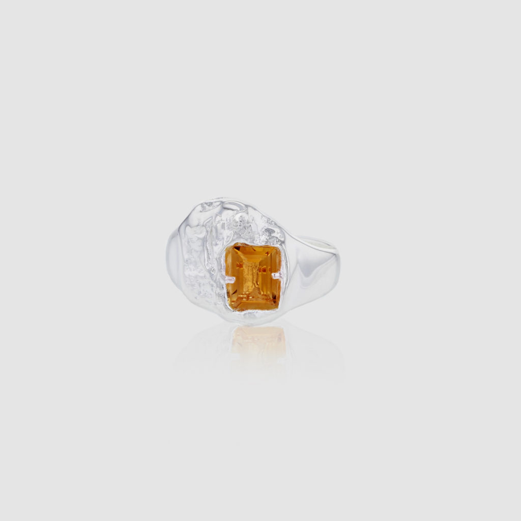 Permanent Attachment ring silver orange from Fusion. Hasla Norwegian jewelry design.