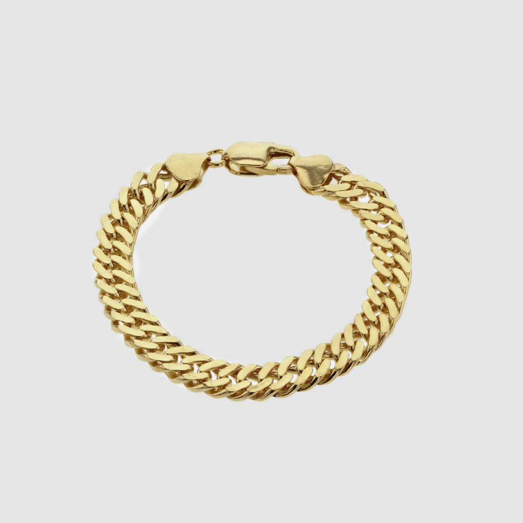 Doube Link bracelet in gold plated silver from Hasla Jewlery. Norwegian jewelry design
