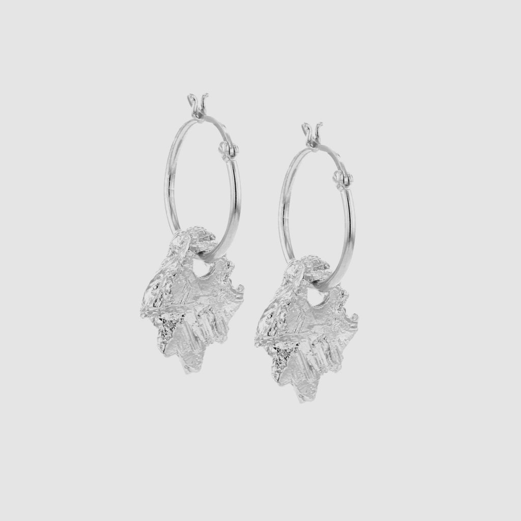 Hematite silver earrings from Rocks. Hasla, Norwegian jewelry design.