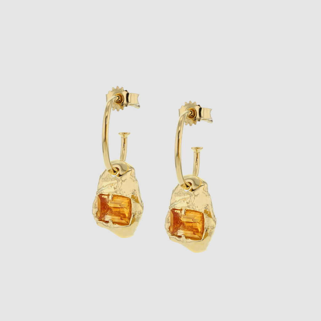 Combined earrings orange from Fusion. Hasla Norwegian jewelry design.