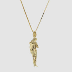 Venus necklace in gold plated silver with stone. Hasla, Norwegian jewelry design.