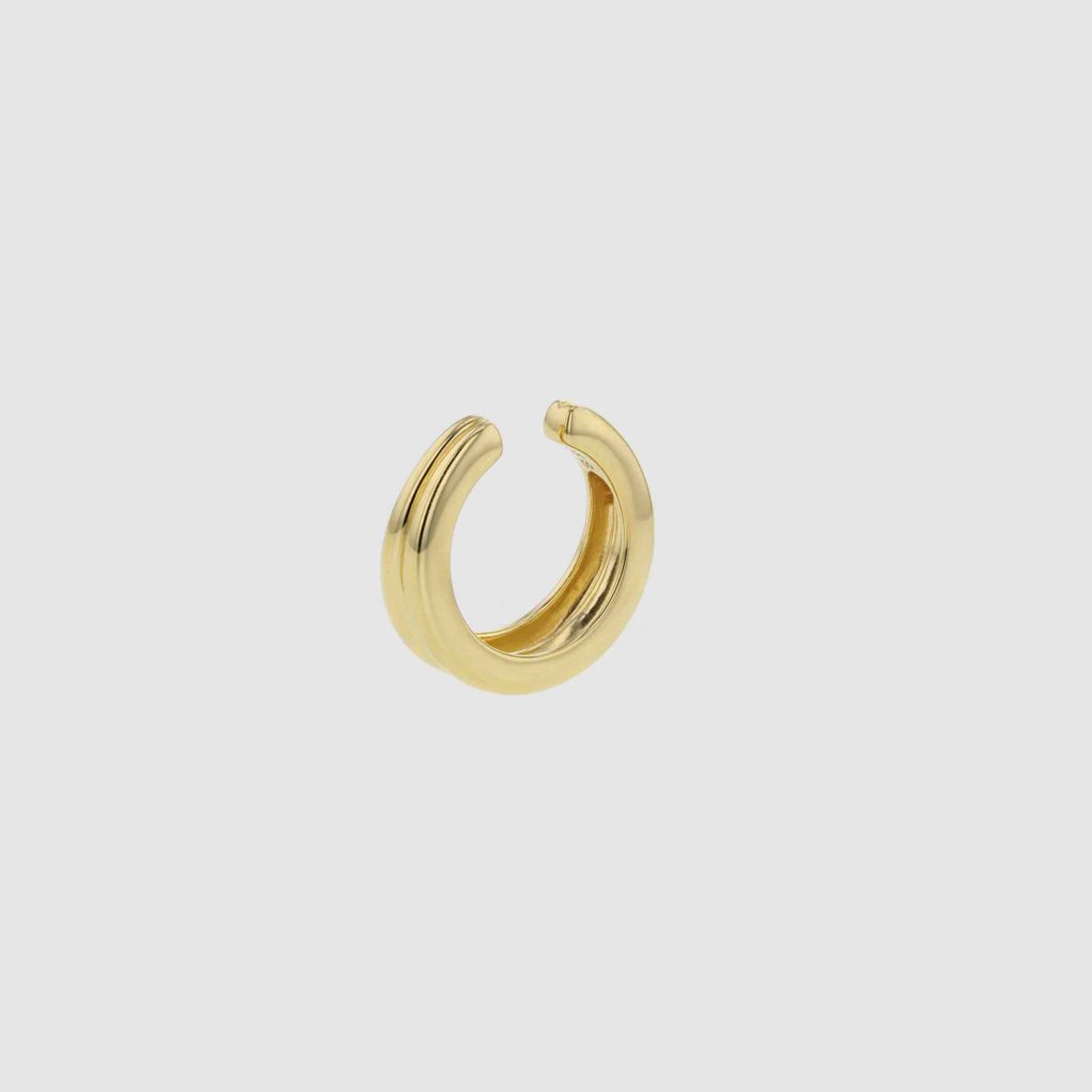 Discover ear cuff in gold plated silver from the Faces collection. Hasla Jewelry, Norwegian design.