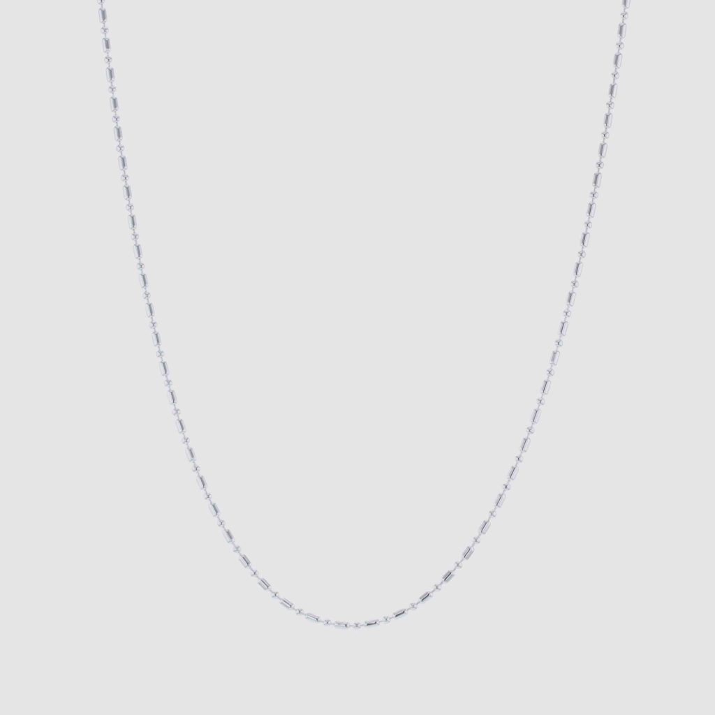 Bead necklace silver in 42 cm from the Faces collection. Hasla Jewelry, Norwegian design.