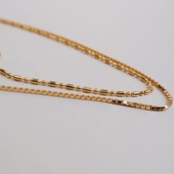 Bead chain gold in 42 cm cm from the Faces collection. Hasla Jewelry, Norwegian design.