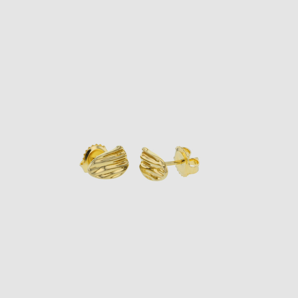 Brush ear studs gold from Hasla Jewelry