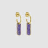Strokes earrings purple gold with hand painted enamel. Made in recycled silver.