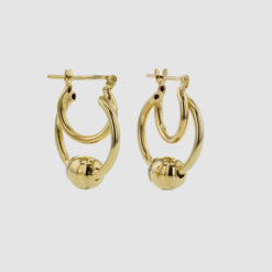 Diverse earrings in recycled gold plated silver from Hasla Jewelry.