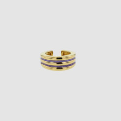 Visible ear cuff purple gold from Hasla Jewelry. Made in recycled silver and enamel.