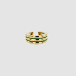 Visible ear cuff green gold from Hasla Jewelry. Made in recycled silver and enamel.