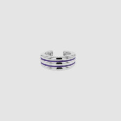 Visible ear cuff purple silver from Hasla Jewelry. Made in recycled silver and enamel.