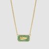 Brush gold necklace green from Hasla Jewelry. Made in recycled silver and enamel.