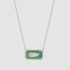 Brush silver necklace green from Hasla Jewelry. Made in silver and enamel.