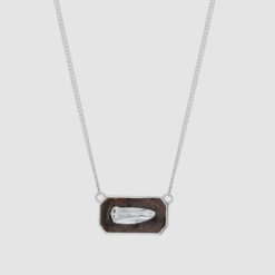 Brush silver necklace brown from Hasla Jewelry. Made in silver and enamel.
