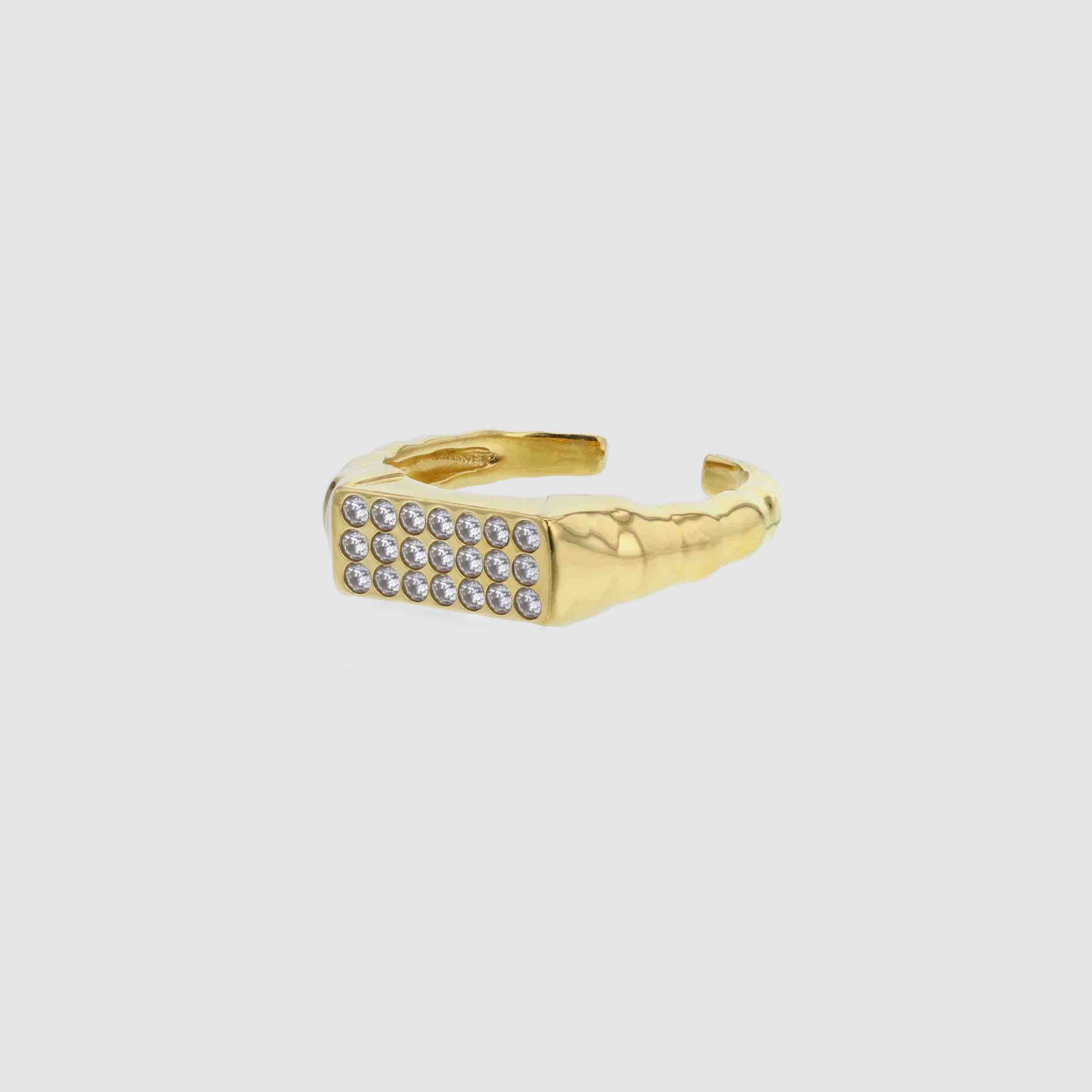 Bedazzeled ring white made in gold plated recycled silver from Hasla Jewelry Ring fra Hasla norsk design