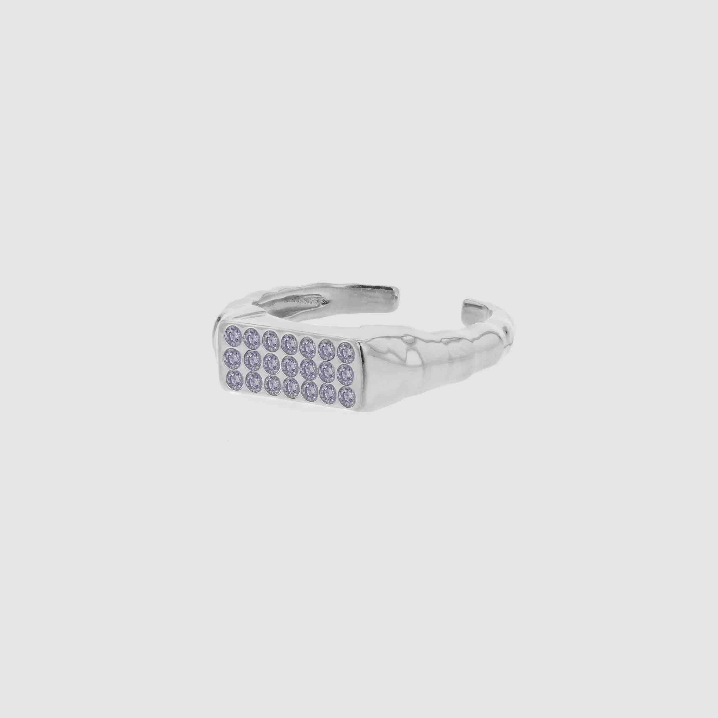 Bedazzeled ring lavender made in recycled silver from Hasla Jewelry Ring fra Hasla norsk design